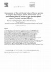 Research paper thumbnail of Assessment of the nutritional value of three species of tropical microalgae, dried Tetraselmis and a yeast-based diet for larvae of the blacklip pearl oyster, Pinctada margaritifera (L.)