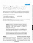 Research paper thumbnail of Interrupted coding sequences in Mycobacterium smegmatis: authentic mutations or sequencing errors?