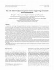 Research paper thumbnail of The role of knowledge management tools in supporting sustainable forest management