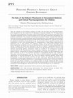 Research paper thumbnail of The role of the pediatric pharmacist in personalized medicine and clinical pharmacogenomics for children: pediatric pharmacogenomics working group