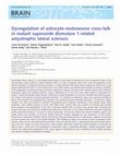 Research paper thumbnail of Dysregulation of astrocyte-motoneuron cross-talk in mutant superoxide dismutase 1-related amyotrophic lateral sclerosis