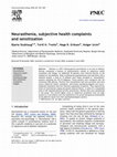 Research paper thumbnail of Neurasthenia, subjective health complaints and sensitization