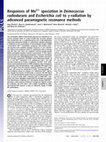 Research paper thumbnail of Responses of Mn2+ speciation in Deinococcus radiodurans and Escherichia coli to  -radiation by advanced paramagnetic resonance methods