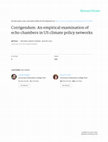 Research paper thumbnail of An empirical examination of echo chambers in US climate policy networks