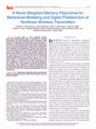 Research paper thumbnail of A Novel Weighted Memory Polynomial for Behavioral Modeling and Digital Predistortion of Nonlinear Wireless Transmitters