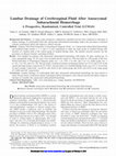 Research paper thumbnail of Lumbar Drainage of Cerebrospinal Fluid After Aneurysmal Subarachnoid Hemorrhage: A Prospective, Randomized, Controlled Trial (LUMAS)