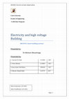 Research paper thumbnail of Electricity and high voltage building Electricity and high voltage Building