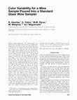 Research paper thumbnail of Color variability for a wine sample poured into a standard glass wine sampler