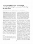 Research paper thumbnail of Perceived local enforcement, personal beliefs,and underage drinking: an assessment of moderating and main effects