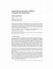 Research paper thumbnail of Crypto-based identifiers (CBIDs): Concepts and applications