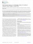 Research paper thumbnail of Draft Genome Sequence of a Meningitic Isolate of Cronobacter sakazakii Clonal Complex 4, Strain 8399