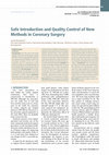 Research paper thumbnail of Safe introduction and quality control of new methods in coronary surgery