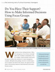 Research paper thumbnail of Do You Have Their Support? How to Make Informed Decisions Using Focus Groups