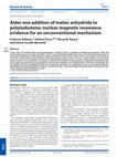 Research paper thumbnail of Alder-ene addition of maleic anhydride to polyisobutene: nuclear magnetic resonance evidence for an unconventional mechanism