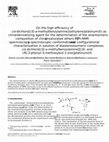 Research paper thumbnail of On the high efficiency of cis-dichloro[(S)-α-methylbenzylamine](ethylene)platinum(II) as chiral derivatizing agent for the determination of the enantiomeric composition of chiral unsaturated ethers by 195Pt-NMR spectroscopy: a spectroscopic conformational and configurational characterization in s...