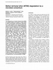 Research paper thumbnail of Methyl tert-butyl ether (MTBE) degradation by a microbial consortium