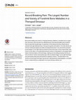 Research paper thumbnail of Record-Breaking Pain: The Largest Number and Variety of Forelimb Bone Maladies in a Theropod Dinosaur