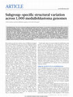 Research paper thumbnail of Subgroup-specific structural variation across 1,000 medulloblastoma genomes