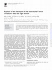 Research paper thumbnail of Ruptured aneurysm of the noncoronary sinus of valsalva into the right atrium