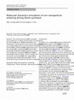 Research paper thumbnail of Molecular dynamics simulation of iron nanoparticle sintering during flame synthesis