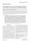 Research paper thumbnail of The cathepsin D rs17571 polymorphism: effects on CSF tau concentrations in Alzheimer disease