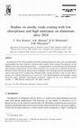 Research paper thumbnail of Studies on anodic oxide coating with low absorptance and high emittance on aluminum alloy 2024