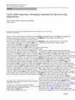 Research paper thumbnail of Cyclic olefin polymers: emerging materials for lab-on-a-chip applications