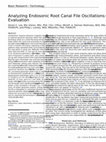 Research paper thumbnail of Analyzing endosonic root canal file oscillations: an in vitro evaluation