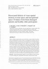 Research paper thumbnail of Dissociated deficits of visuo-spatial memory in near space and navigational space: Evidence from brain-damaged patients and healthy older participants