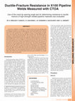 Research paper thumbnail of Ductile-Fracture Resistance in X100 Pipeline Welds Measured with CTOA