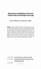 Research paper thumbnail of Measurement and modeling of concrete tensile creep and shrinkage at early age