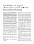 Research paper thumbnail of Instrumentation and Analysis of High-Performance Concrete Bridge Decks