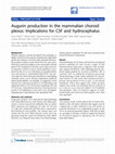 Research paper thumbnail of Augurin production in the mammalian choroid plexus: Implications for CSF and hydrocephalus