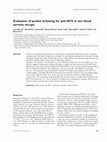 Research paper thumbnail of Evaluation of pooled screening for anti-HCV in two blood services set-ups