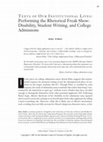 Research paper thumbnail of Performing the Rhetorical Freak Show: Disability, Student Writing, and College Admissions