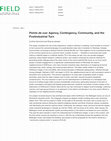 Research paper thumbnail of Points de vue: Agency, Contingency, Community, and the Postindustrial Turn