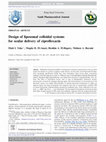 Research paper thumbnail of Design of liposomal colloidal systems for ocular delivery of ciprofloxacin