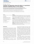 Research paper thumbnail of Loneliness and depression among the elderly in an agricultural settlement: Mediating effects of social support