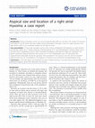 Research paper thumbnail of Atypical size and location of a right atrial myxoma: a case report