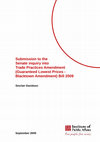 Research paper thumbnail of Submission to the Senate inquiry into Trade Practices Amendment (Guaranteed Lowest Prices - Blacktown Amendment) Bill 2009