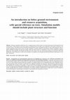 Research paper thumbnail of An introduction on below-ground environment and resource acquisition, with special reference on trees. Simulation models should include plant structure and function