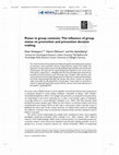 Research paper thumbnail of Power in group contexts: The influence of group status on promotion and prevention decision making. 