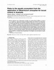 Research paper thumbnail of Risks to the aquatic ecosystem from the application ofMetarhizium anisopliae for locust control in Australia