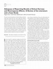 Research paper thumbnail of Adequacy of Reporting Results of School Surveys and Nonresponse Effects: A Review of the Literature and a Case Study