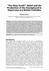 Research paper thumbnail of “The Dirty Scruff”: Relief and the Production of the Unemployed in Depression-era British Columbia