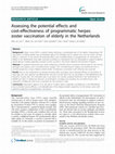 Research paper thumbnail of Assessing the potential effects and cost-effectiveness of programmatic herpes zoster vaccination of elderly in the Netherlands