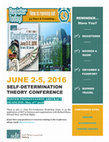 Research paper thumbnail of 2016 INTERNATIONAL SELF-DETERMINATION THEORY CONFERENCE