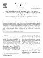 Research paper thumbnail of Urban networks, community organising and race: an analysis of racial integration in a desegregated South African neighbourhood