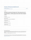 Research paper thumbnail of Which Inventors Do Technology Licensing Officers Favor for Start-Ups?