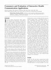 Research paper thumbnail of Consumers and Evaluation of Interactive Health Communication Applications